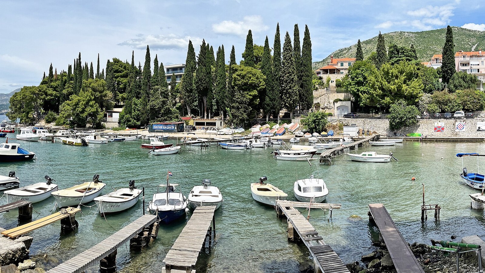 Cavtat waterfront promenade, the easiest day trip from Dubrovnik by car