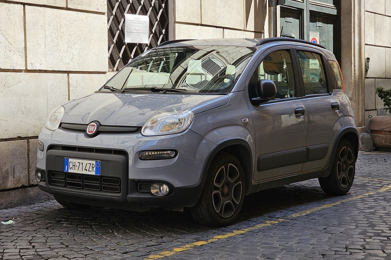 White economy city car rental parked in Dubrovnik, Croatia